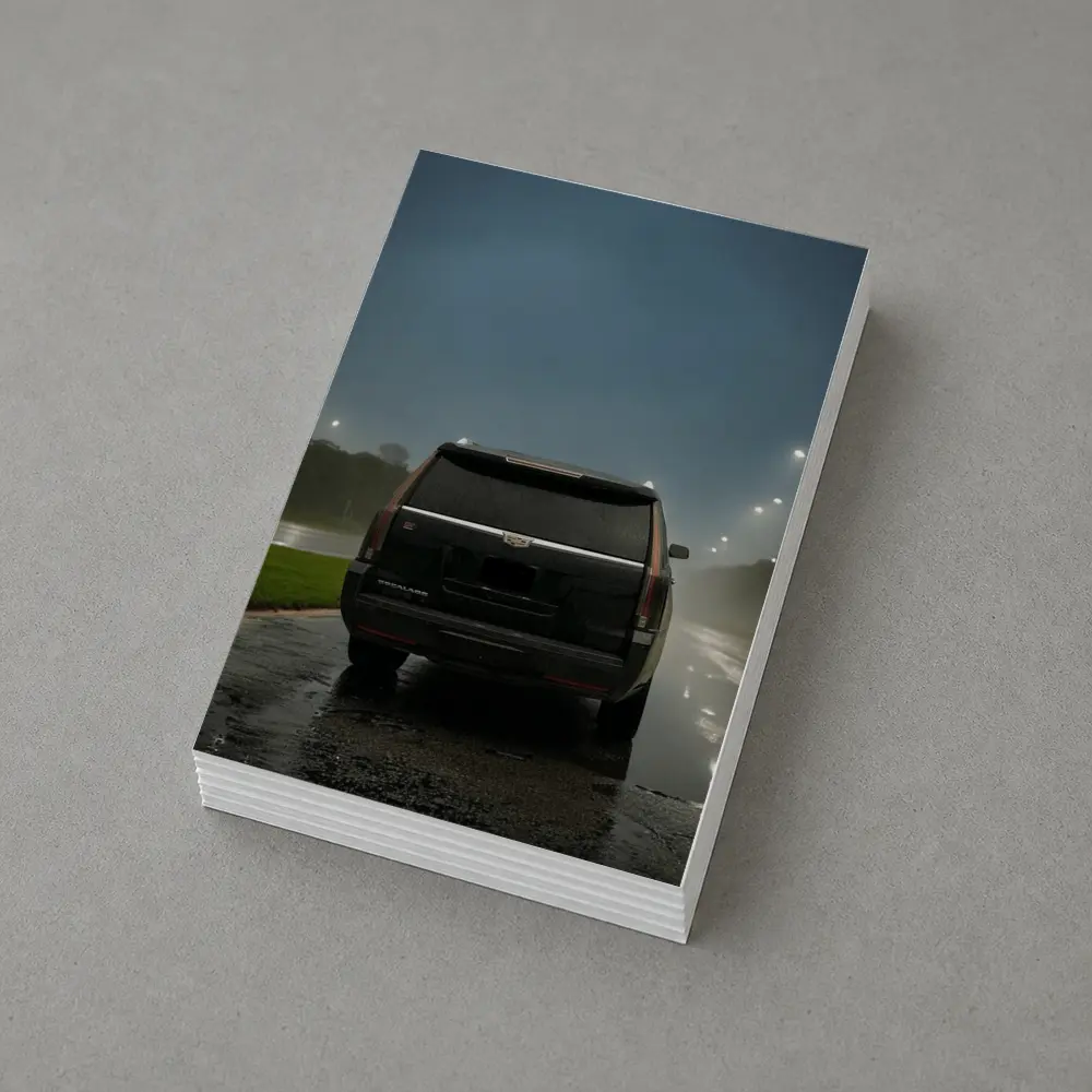 Cadillac Escalade Black Rainy Night Street – Postcards