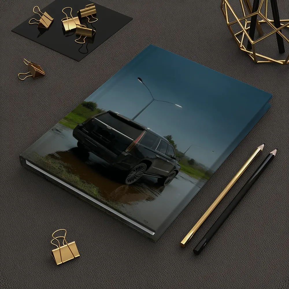 Black Cadillac Escalade Rainy Moody Street – Notebooks