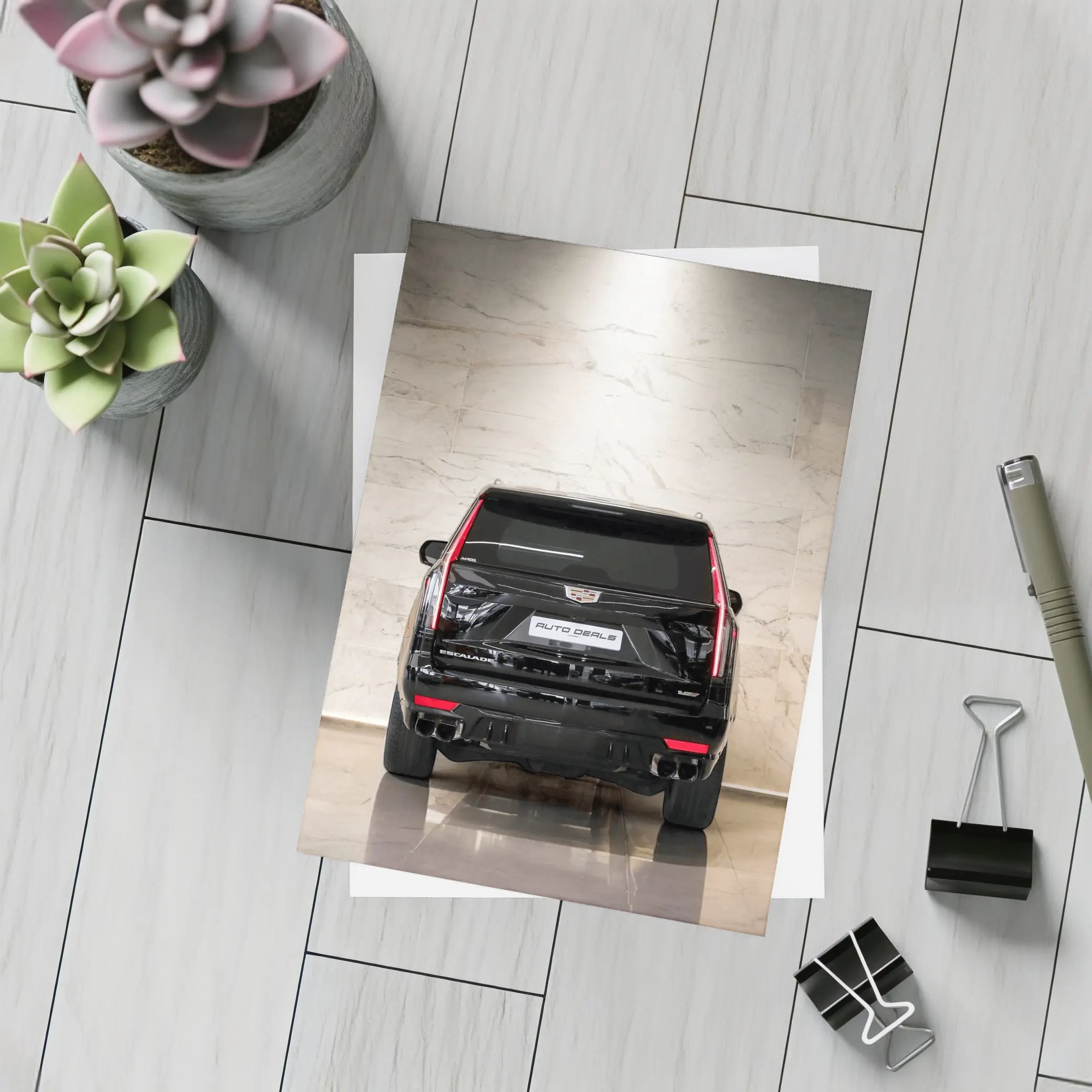 Cadillac Escalade Black Rear Marble Showroom – Postcards