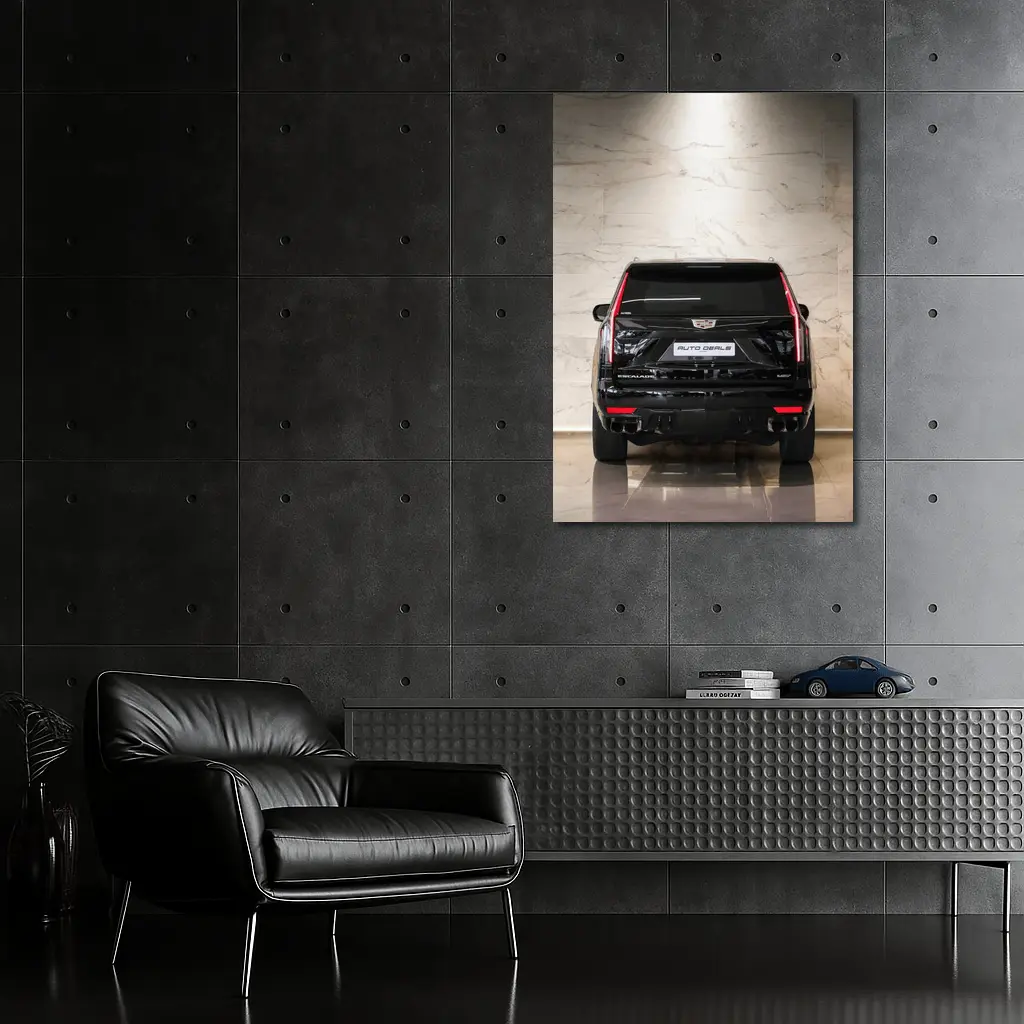 Cadillac Escalade Black Rear Marble Showroom – Wall Art