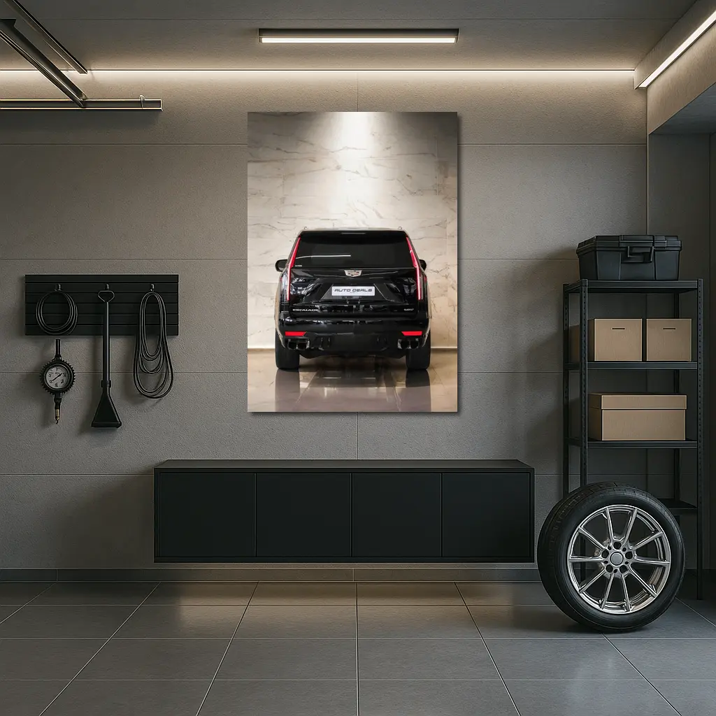 Cadillac Escalade Black Rear Marble Showroom – Wall Art