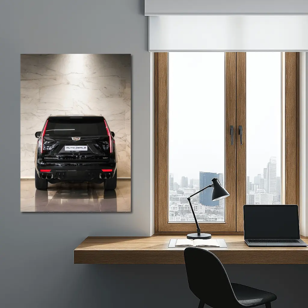 Cadillac Escalade Black Rear Marble Showroom – Wall Art