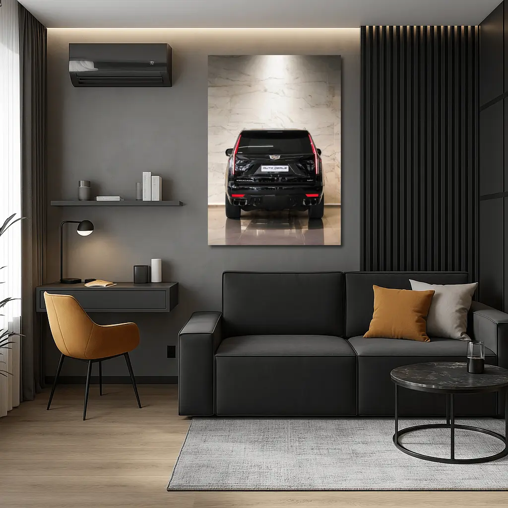 Cadillac Escalade Black Rear Marble Showroom – Wall Art
