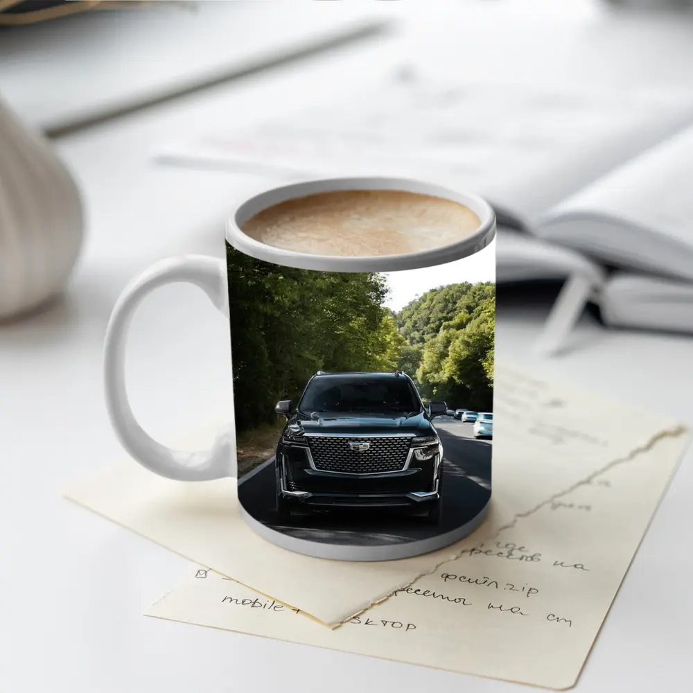 Black Cadillac Escalade On Forest Road – Mugs