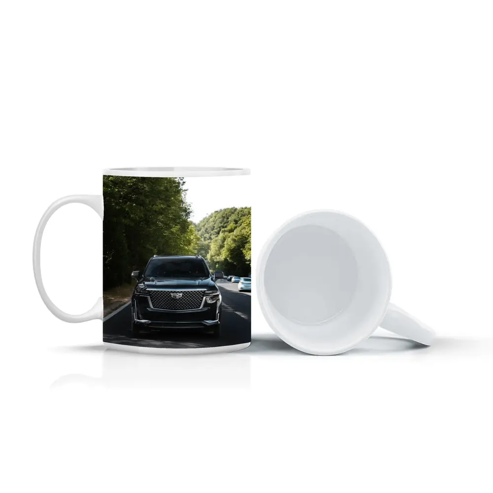 Black Cadillac Escalade On Forest Road – Mugs