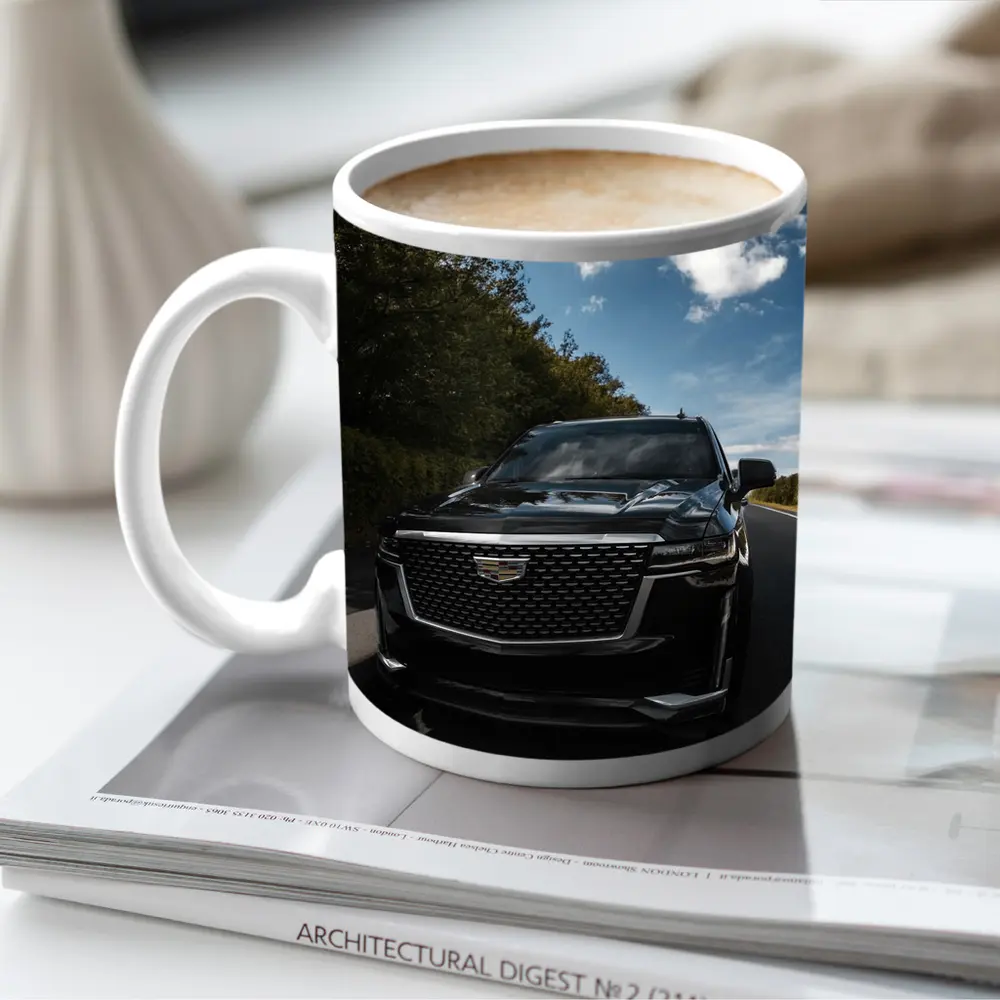 Black Cadillac Escalade on Open Road – Mugs