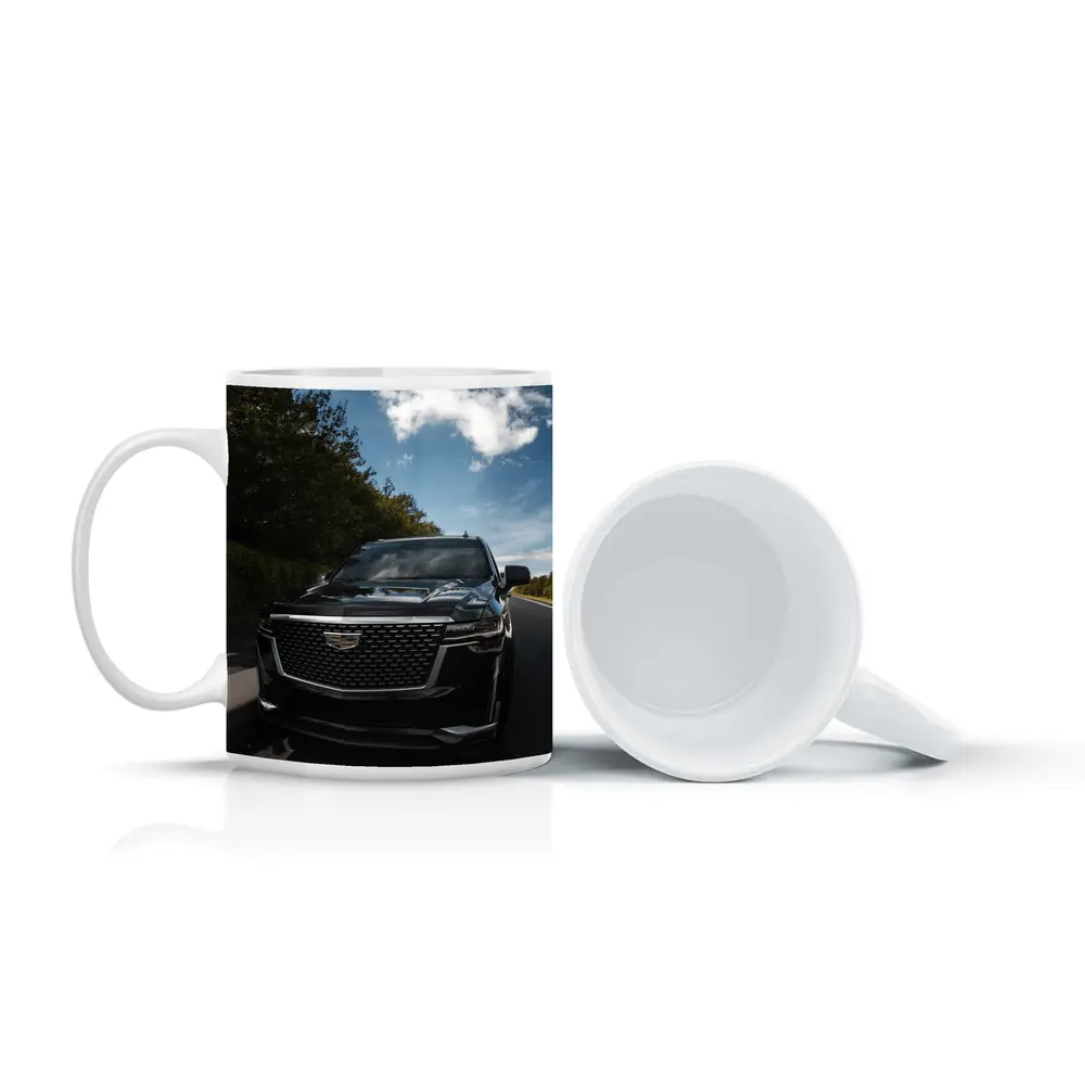 Black Cadillac Escalade on Open Road – Mugs