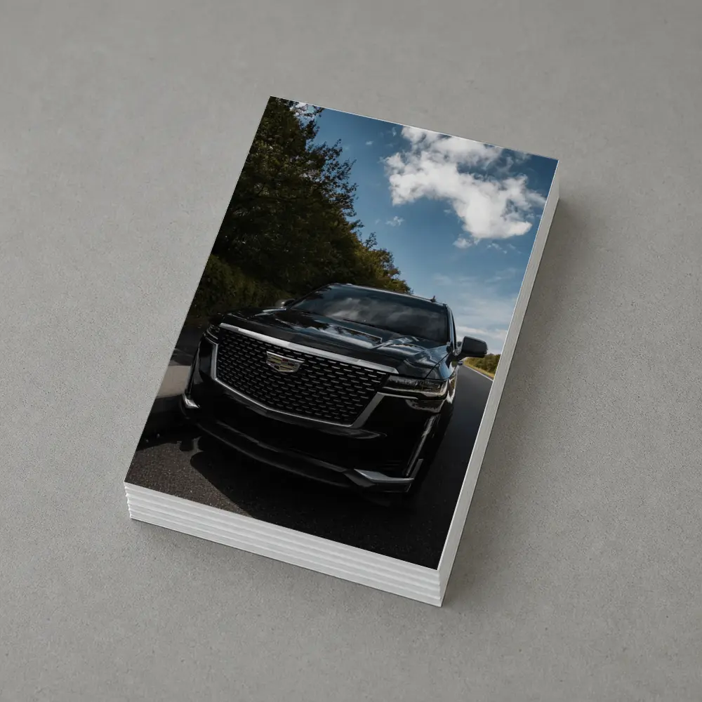 Black Cadillac Escalade on Open Road – Postcards