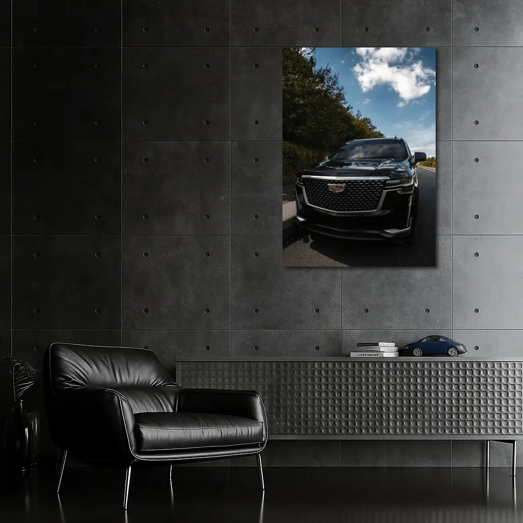 Black Cadillac Escalade on Open Road – Wall Art