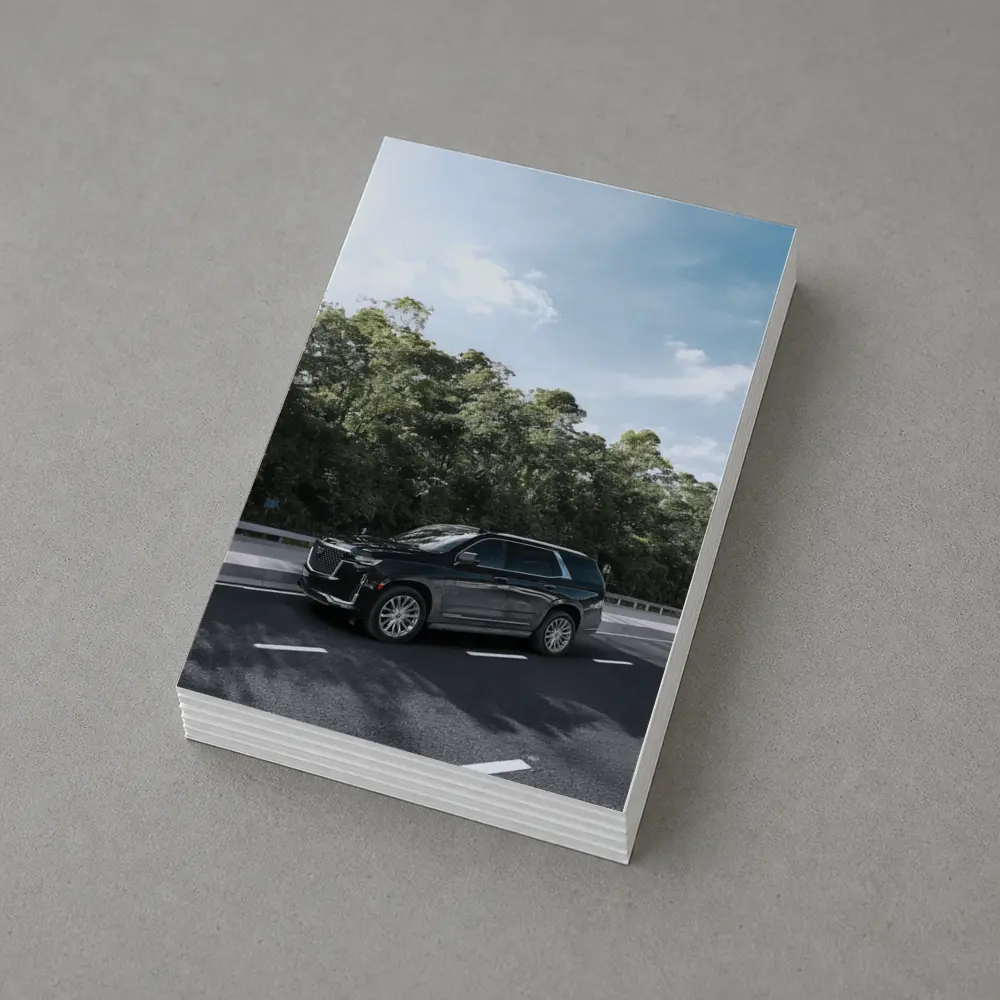 Black Cadillac Escalade SUV On Highway – Postcards