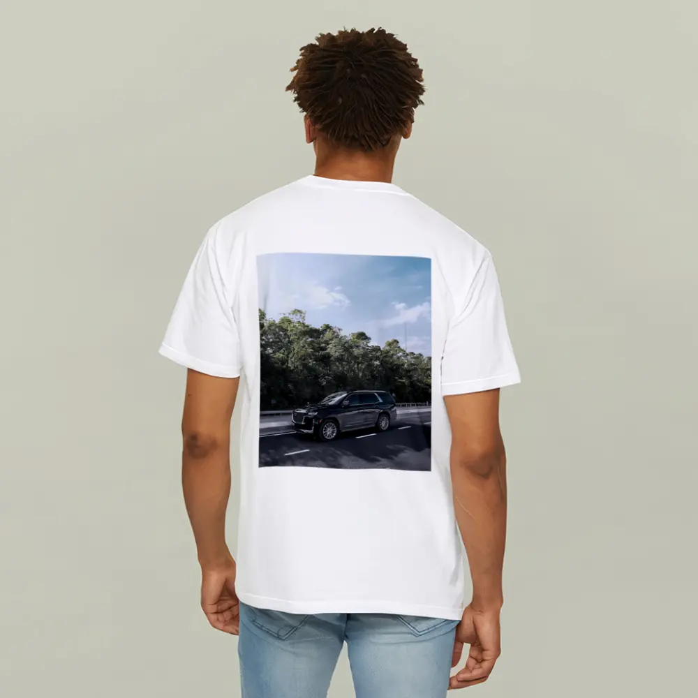 Black Cadillac Escalade SUV On Highway – T-Shirts