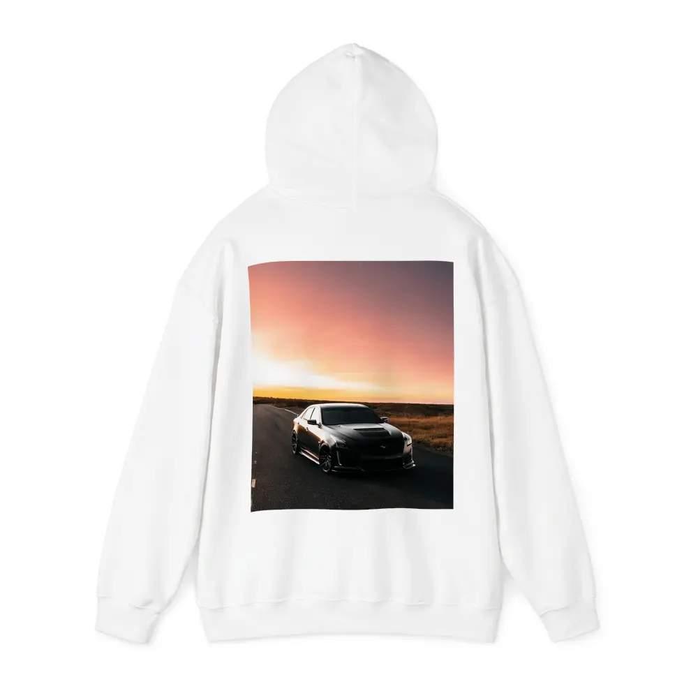 Cadillac CTS Black Car Sunset Road – Hoodies