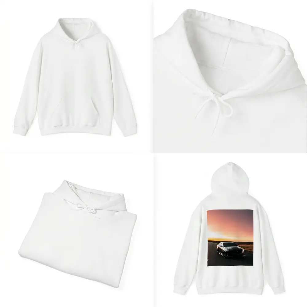Cadillac CTS Black Car Sunset Road – Hoodies