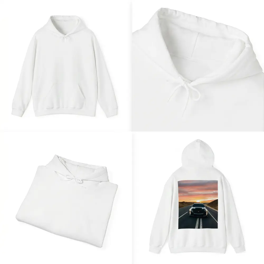 Cadillac CTS Black Car Sunset Road – Hoodies
