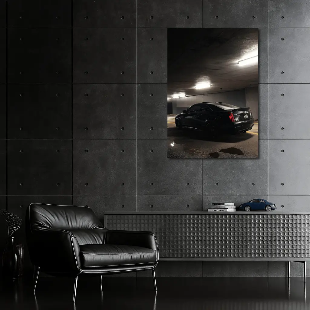 Cadillac ATS Black Coupe Underground Parking – Wall Art