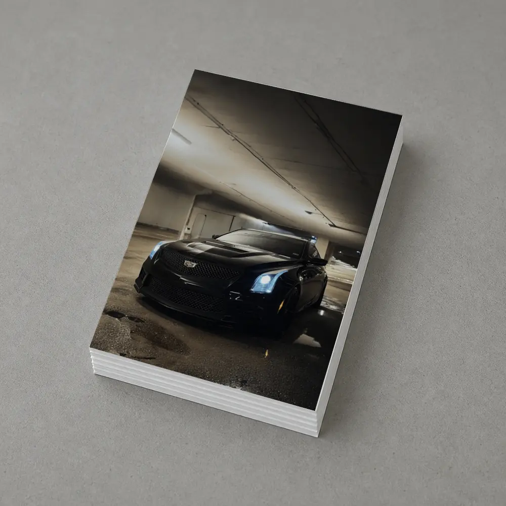 Black Cadillac ATS Underground Parking Garage – Postcards