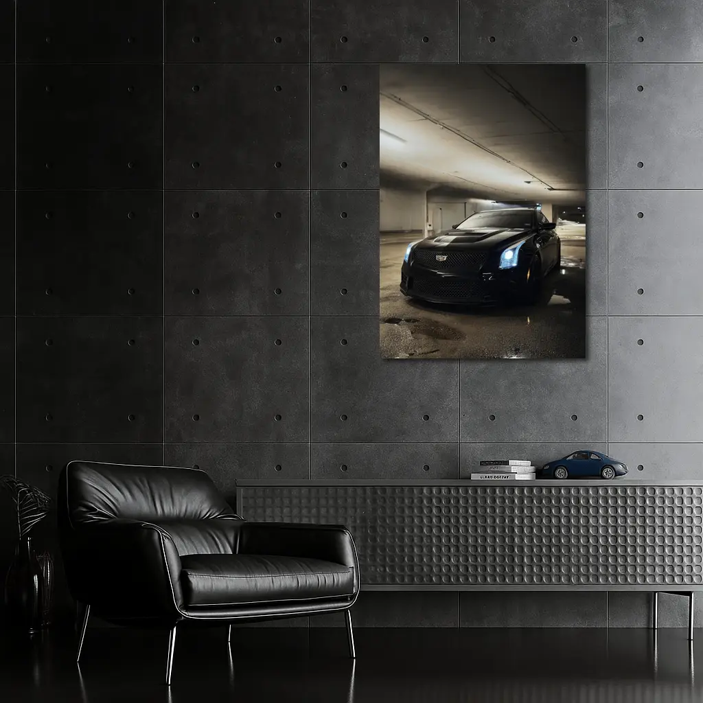 Black Cadillac ATS Underground Parking Garage – Wall Art