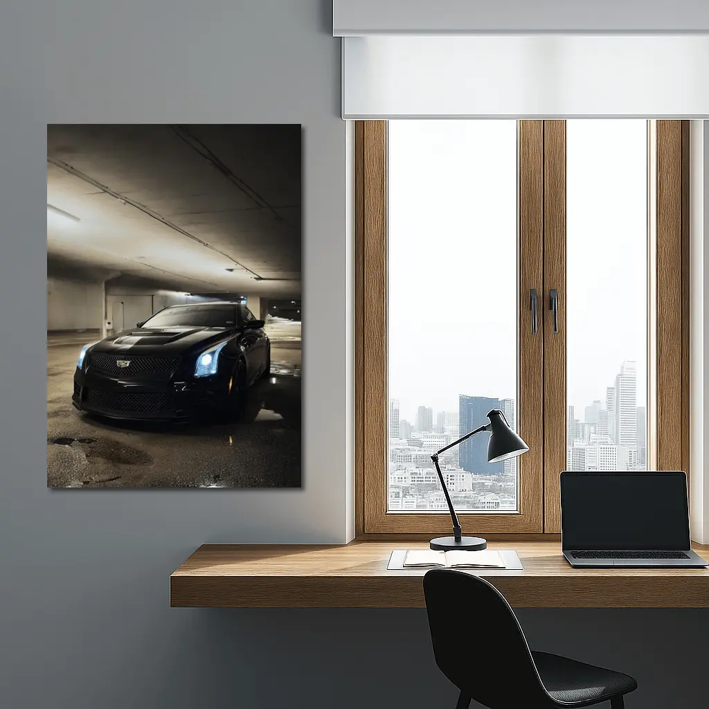 Black Cadillac ATS Underground Parking Garage – Wall Art