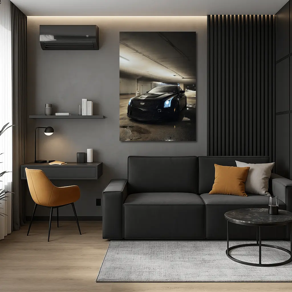 Black Cadillac ATS Underground Parking Garage – Wall Art