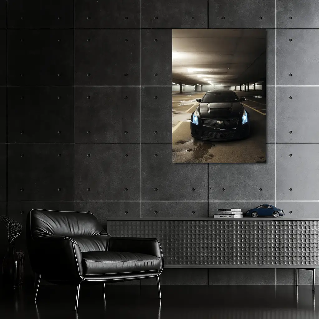 Cadillac ATS Black Underground Parking Garage – Wall Art