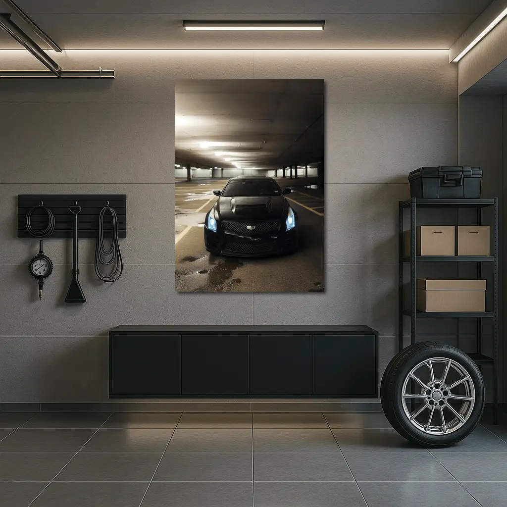 Cadillac ATS Black Underground Parking Garage – Wall Art