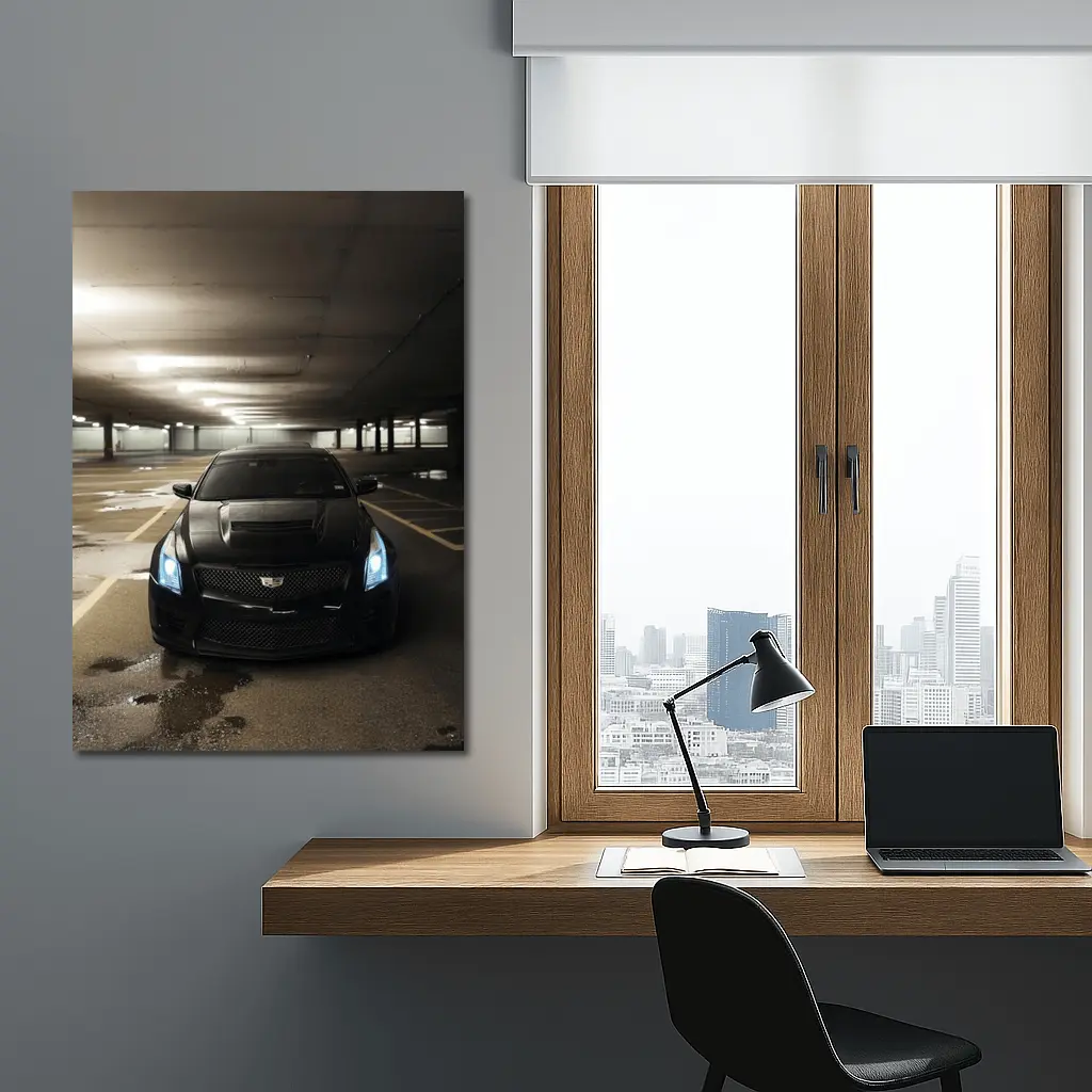 Cadillac ATS Black Underground Parking Garage – Wall Art