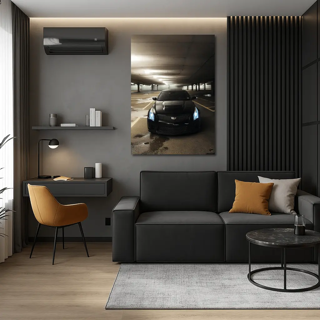 Cadillac ATS Black Underground Parking Garage – Wall Art