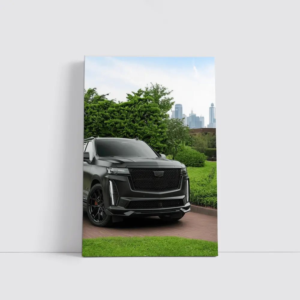 Cadillac Escalade Black SUV City Background – Wall Art