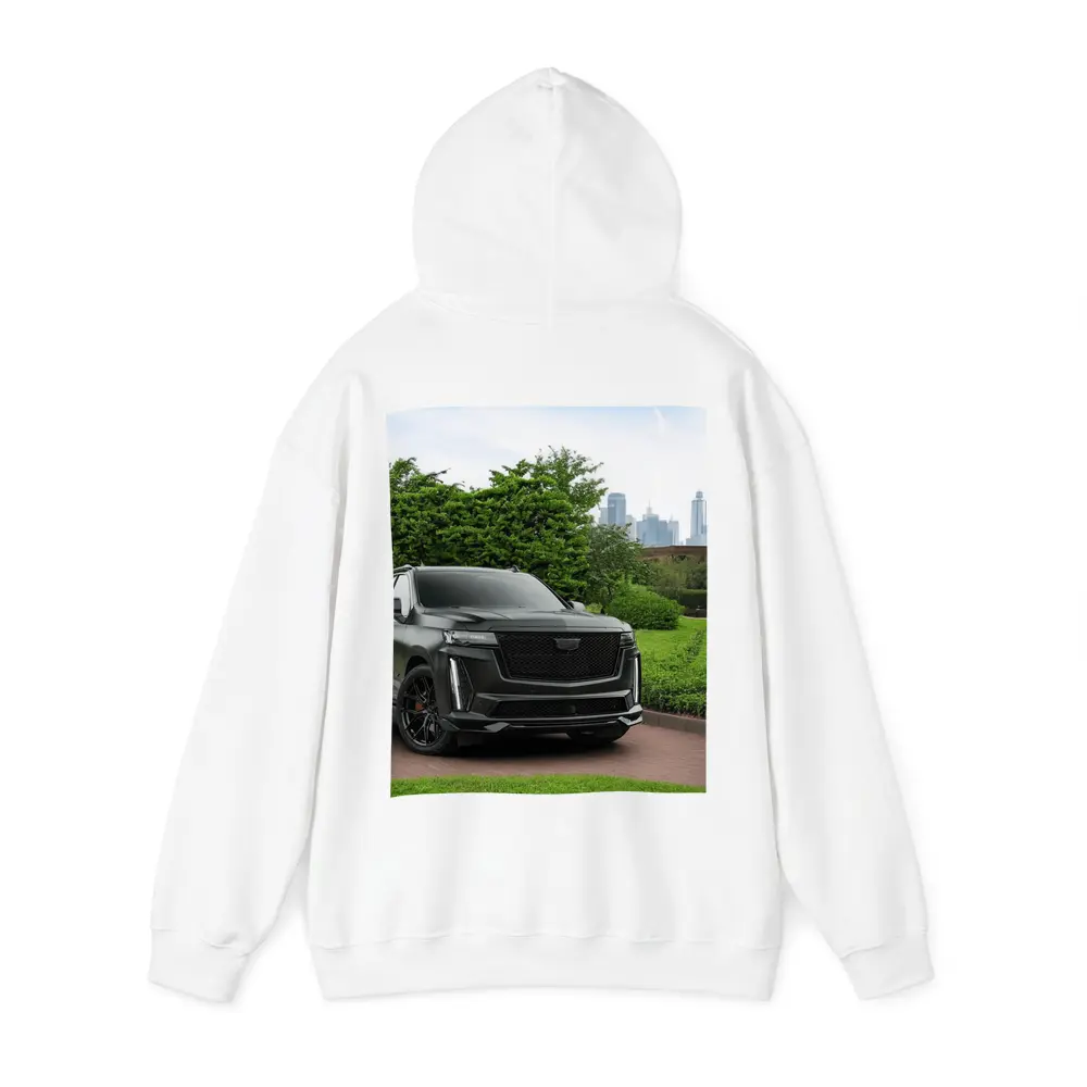 Cadillac Escalade Black SUV City Background – Hoodies