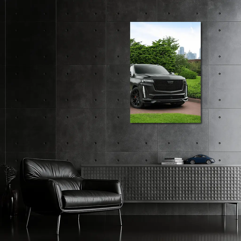 Cadillac Escalade Black SUV City Background – Wall Art