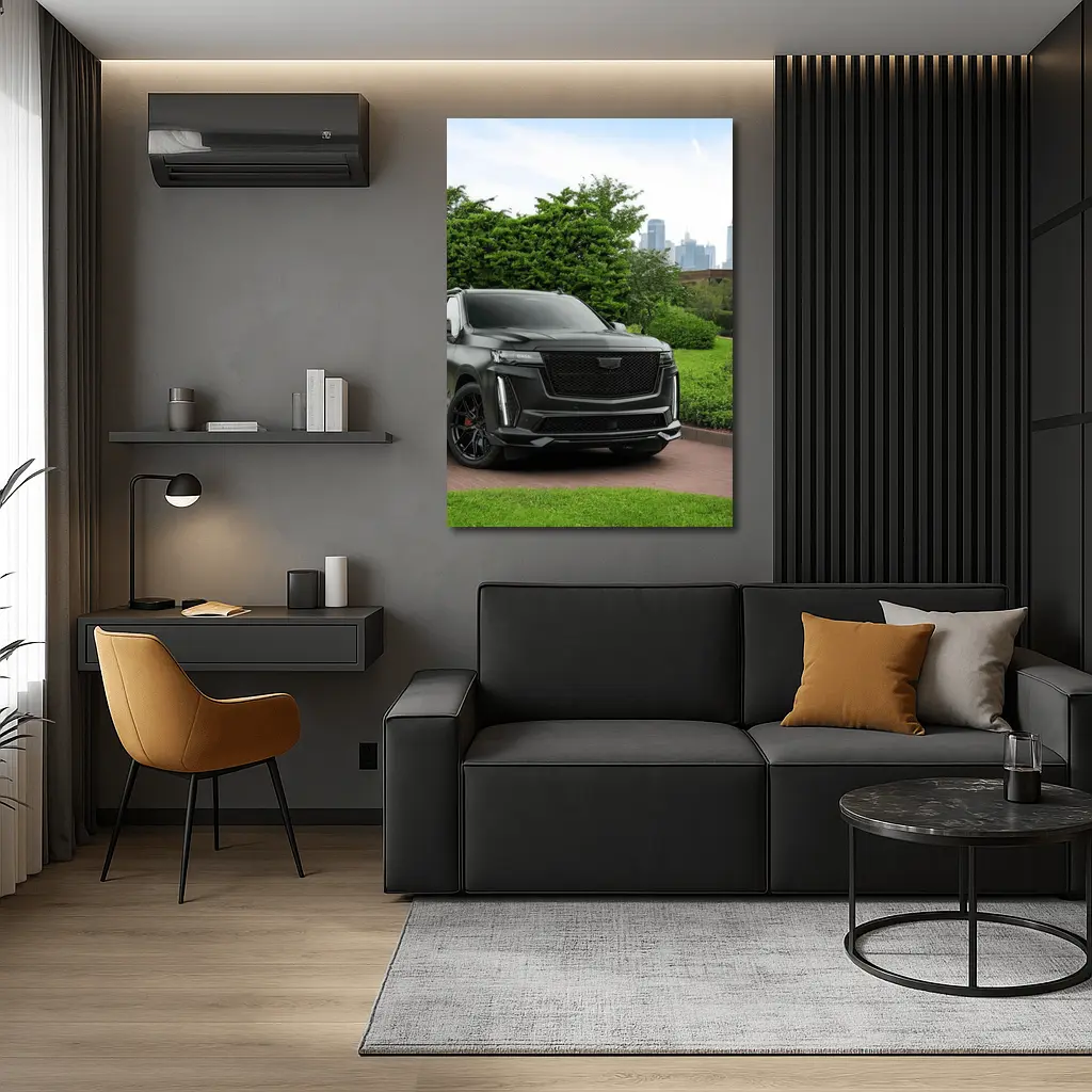 Cadillac Escalade Black SUV City Background – Wall Art