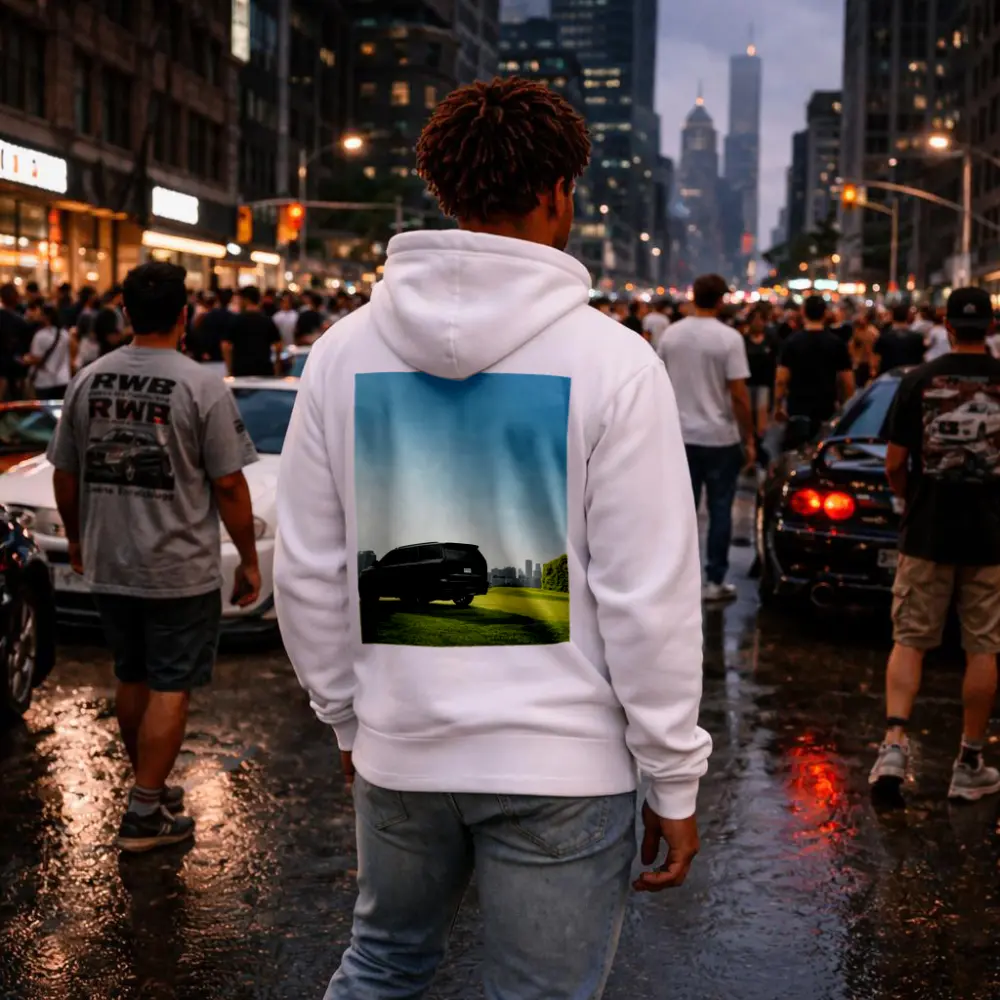 Black Cadillac Escalade Green Field City – Hoodies