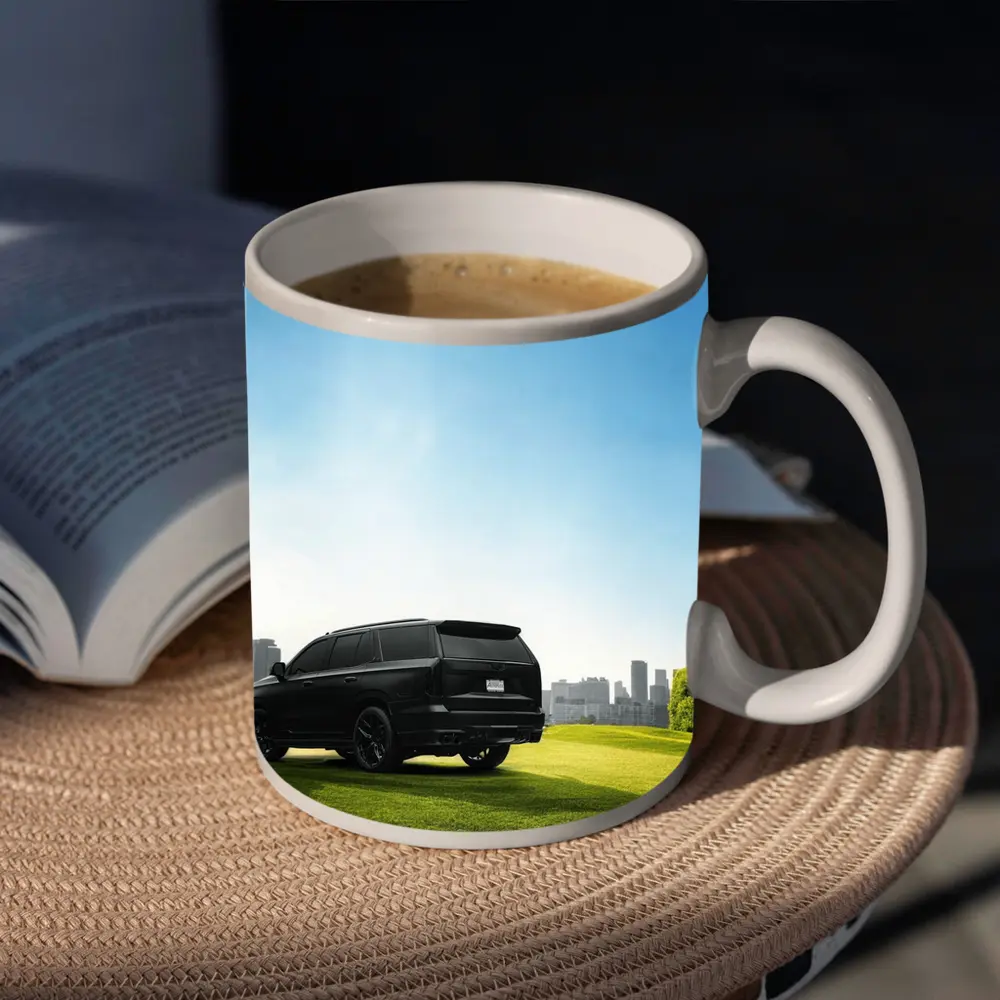 Black Cadillac Escalade Green Field City – Mugs
