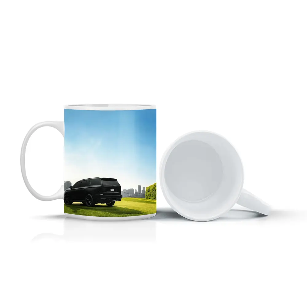 Black Cadillac Escalade Green Field City – Mugs