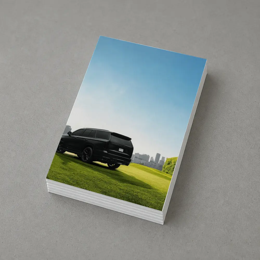 Black Cadillac Escalade Green Field City – Postcards