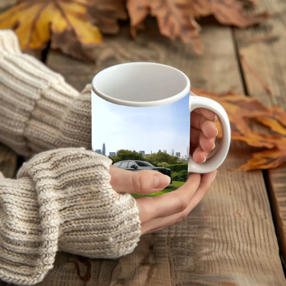 Cadillac Escalade Black SUV City Skyline – Mugs