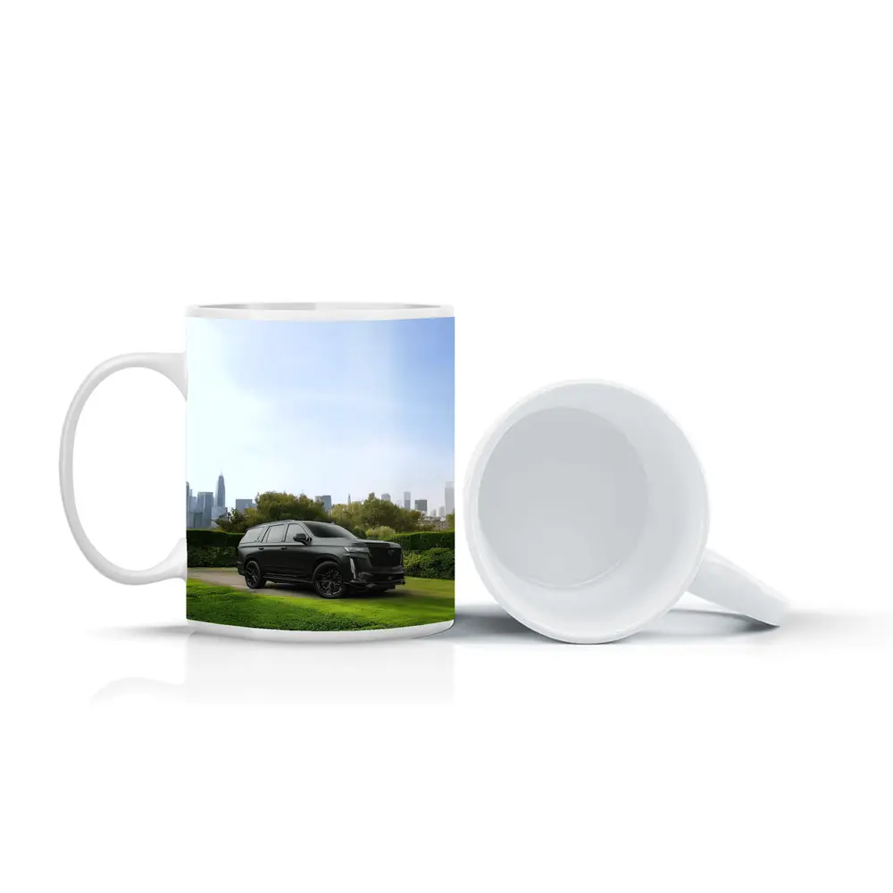 Cadillac Escalade Black SUV City Skyline – Mugs