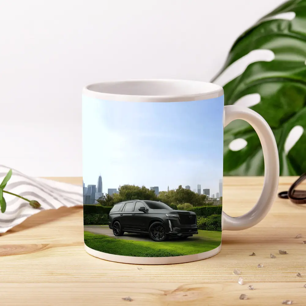 Cadillac Escalade Black SUV City Skyline – Mugs