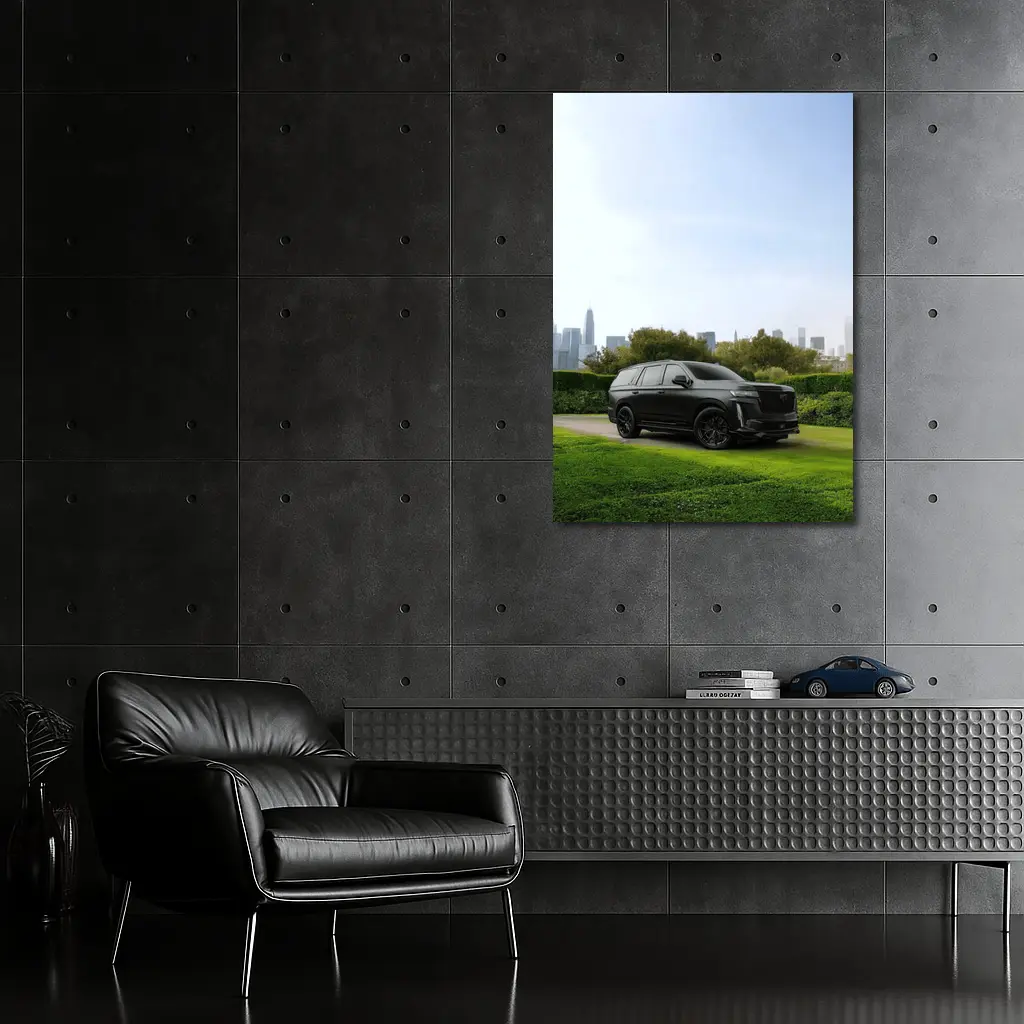 Cadillac Escalade Black SUV City Skyline – Wall Art