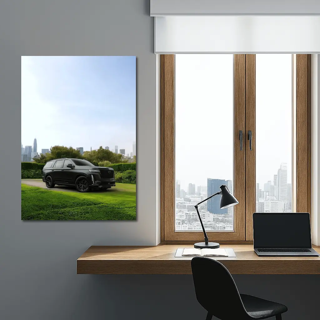 Cadillac Escalade Black SUV City Skyline – Wall Art