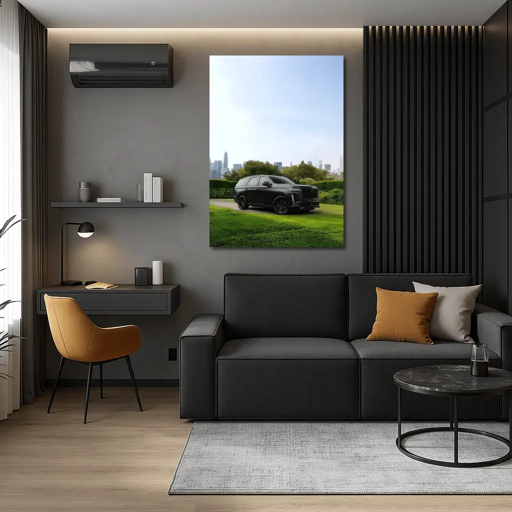 Cadillac Escalade Black SUV City Skyline – Wall Art