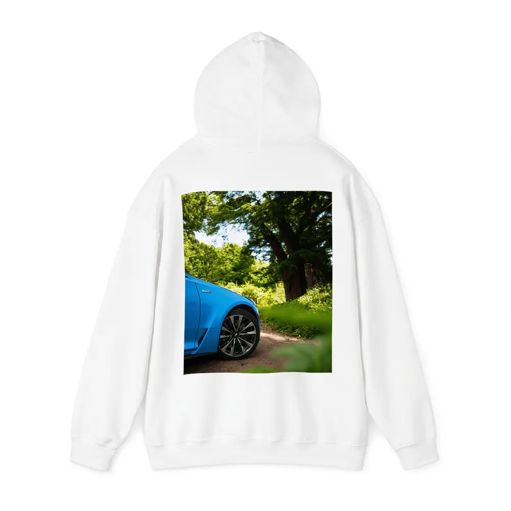 Cadillac CT5 Blue Car Forest Road – Hoodies