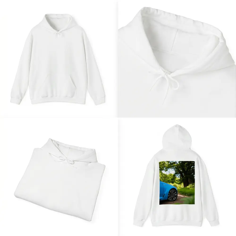 Cadillac CT5 Blue Car Forest Road – Hoodies