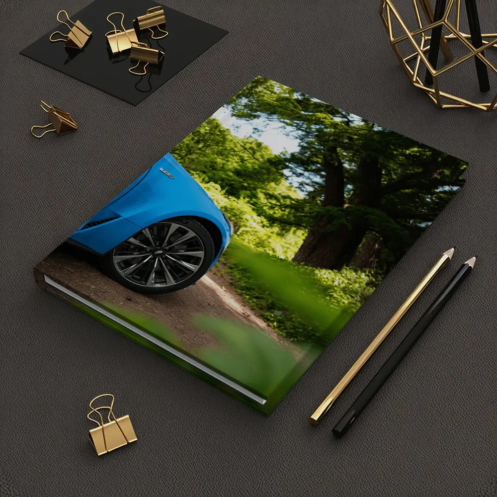 Cadillac CT5 Blue Car Forest Road – Notebooks