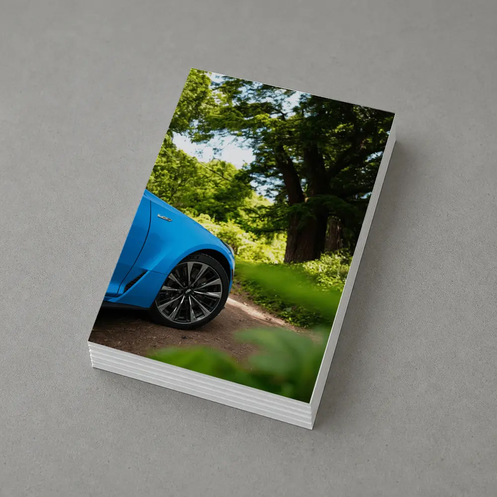 Cadillac CT5 Blue Car Forest Road – Postcards