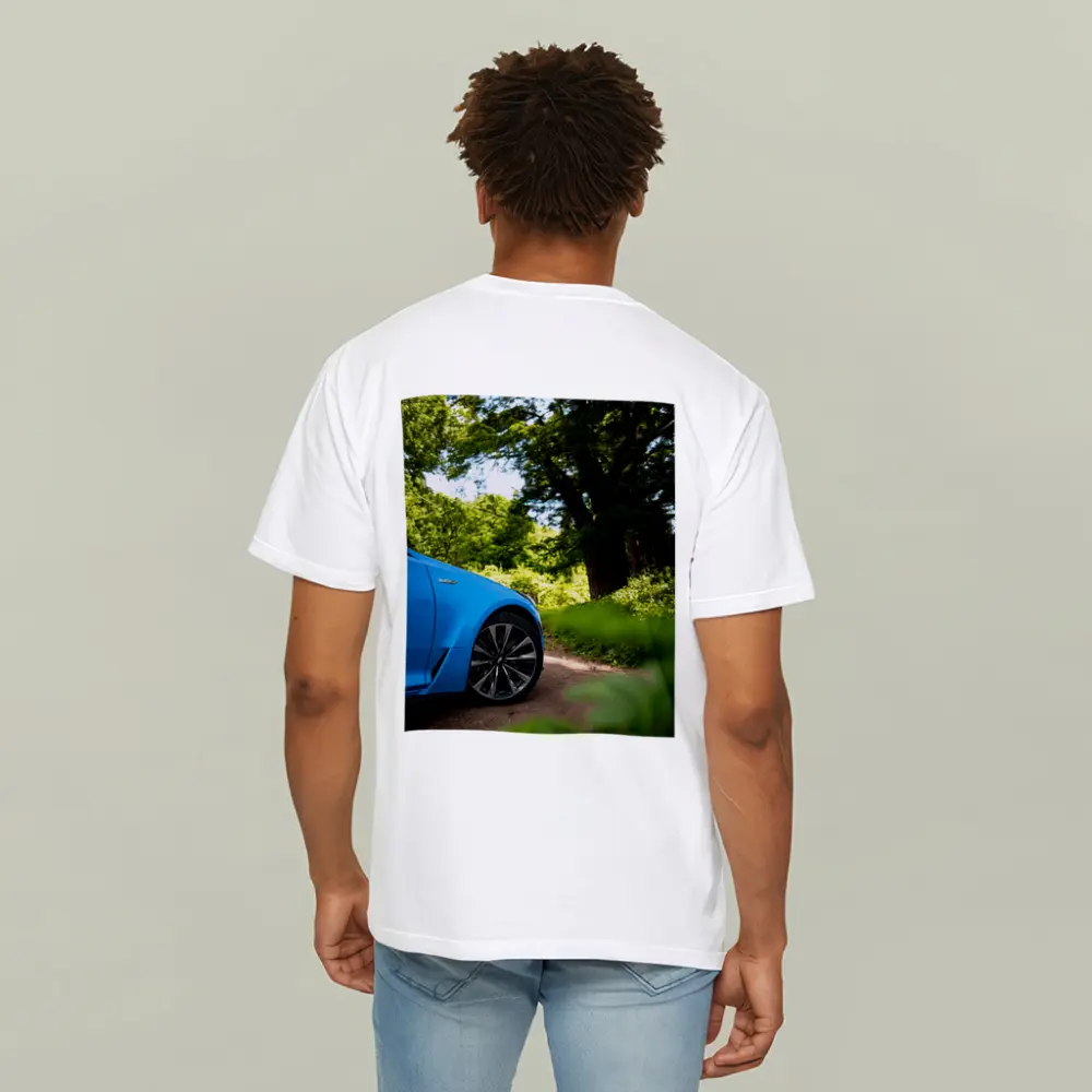Cadillac CT5 Blue Car Forest Road – T-Shirts