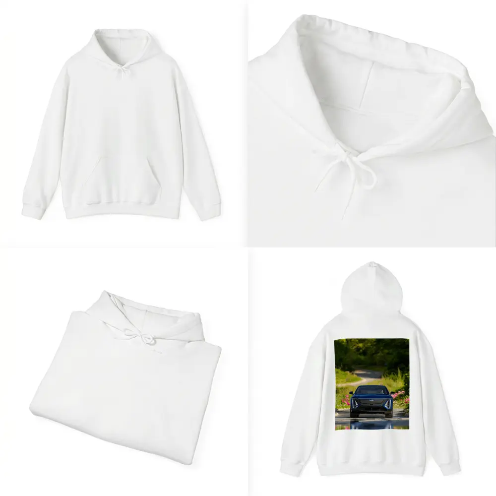 Cadillac Lyriq Blue Front View Green Park – Hoodies