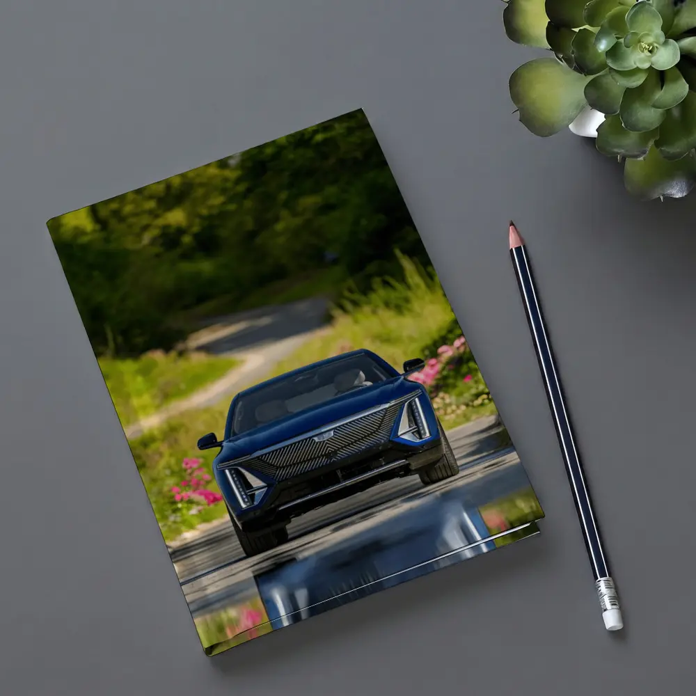 Cadillac Lyriq Blue Front View Green Park – Notebooks