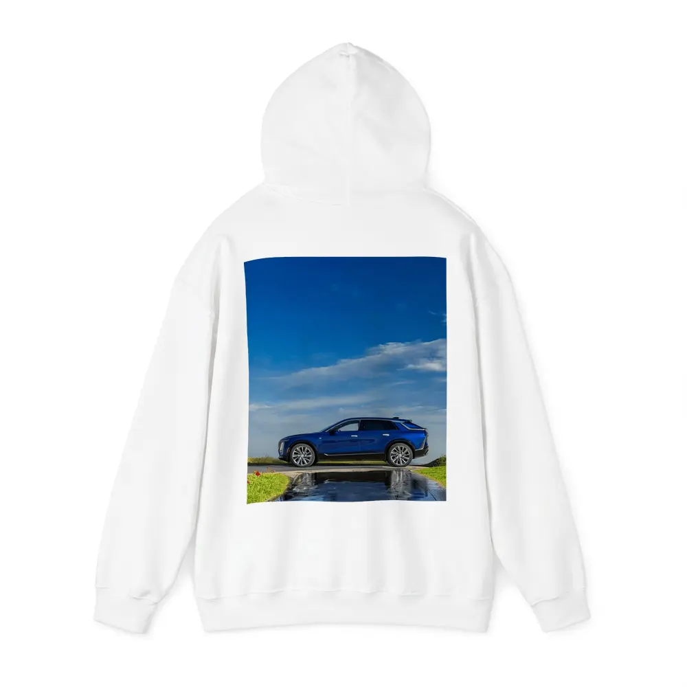 Cadillac Lyriq Blue SUV Cloudy Sky – Hoodies