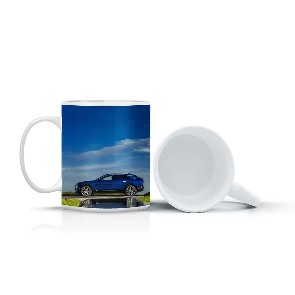 Cadillac Lyriq Blue SUV Cloudy Sky – Mugs